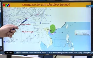 Đường đi dị thường của bão số 4 