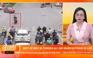 Một xe máy bị camera A.I. ghi nhận vi phạm 43 lần