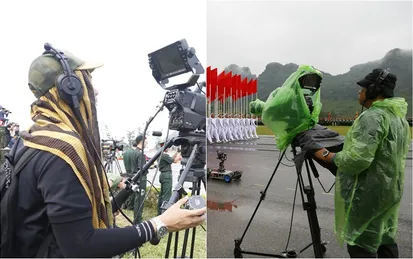 Ekip VTV 'vượt nắng thắng mưa' giữ trọn khoảnh khắc hào hùng Lễ diễu binh, diễu hành