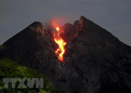 Most active volcano in Indonesia erupts again