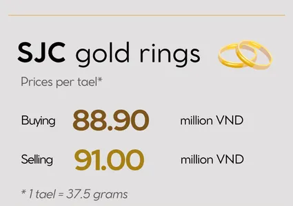 Infographic: Domestic gold prices drop slightly on February 27