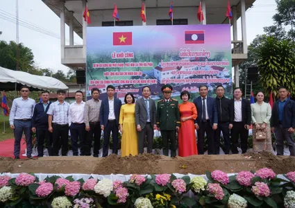 Ground was broken   for the Radio and Television    Construction Project in Houaphanh Province (Laos)