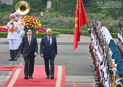 Vietnamese State President chairs official welcome ceremony for EC President