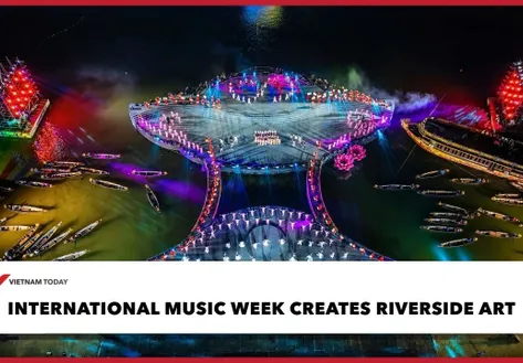International music week creates riverside art