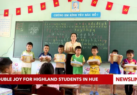 Double joy for highland students in Hue
