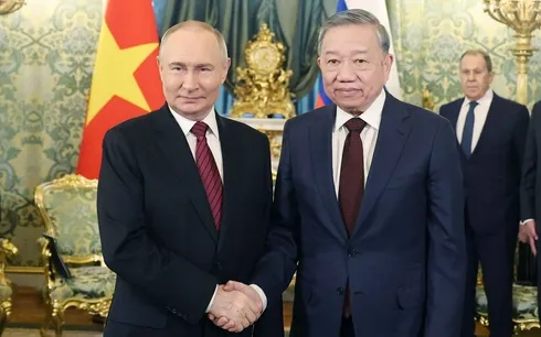 Tổng Bí thư Tô Lâm hội đàm hẹp với Tổng thống Nga Vladimir Putin