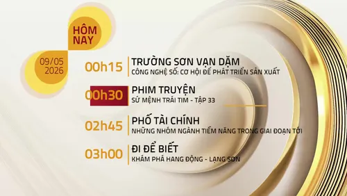 Lịch phát sóng chương trình trên VTV8 ngày 09/05/2026