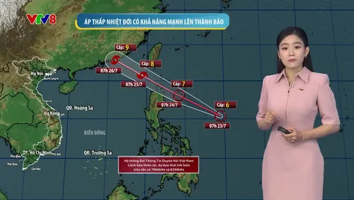 Dự báo thời tiết trưa 23/07: Áp thấp nhiệt đới áp sát Biển Đông, có khả năng mạnh lên thành bão