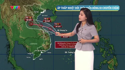 Bản tin Thời tiết VTV8 12/09: Biển Đông xuất hiện áp thấp nhiệt đới, miền Trung chủ động ứng phó mưa lớn diện rộng