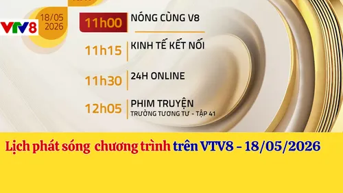 Lịch phát sóng kênh VTV8 ngày 18/05/2026