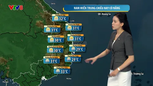 Trung Bộ nắng ráo, nhưng nhiều nơi có thể xuất hiện mưa dông vào chiều tối