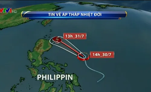 Ngày 31/7, tâm bão nằm trên vùng biển phía Đông Bắc đảo Luzon, Philippines