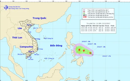 Áp thấp nhiệt đới khả năng mạnh lên thành bão