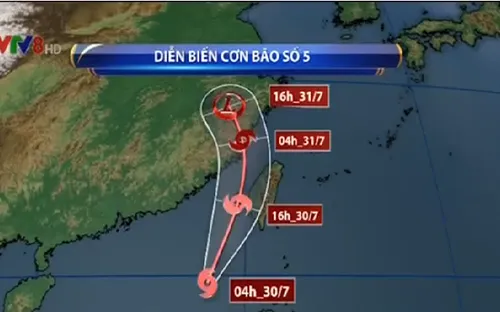 Áp thấp nhiệt đới mạnh lên thành bão số 5