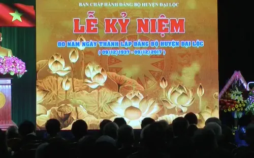 Quảng Nam: Kỷ niệm 80 năm thành lập Đảng bộ huyện Đại Lộc