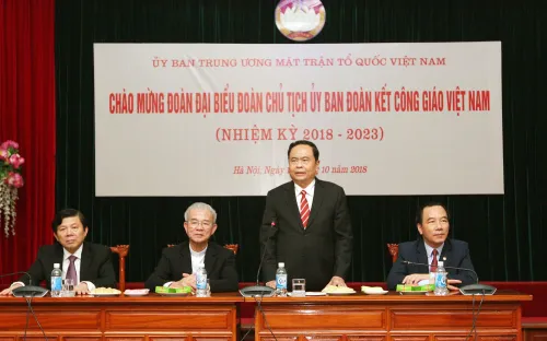 Chủ tịch UBTƯ MTTQ Việt Nam Trần Thanh Mẫn tiếp đoàn đại biểu Công giáo