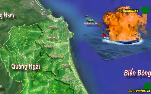 Quảng Ngãi: Tàu cá phát nổ trên biển, 14 ngư dân thương vong