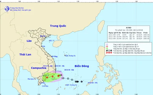 Bão số 8 đã suy yếu thành áp thấp nhiệt đới