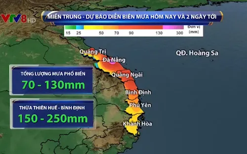 Tiếp tục có mưa lớn trên diện rộng khu vực Trung Bộ