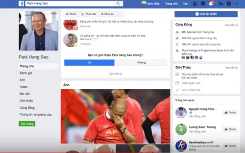 Hàng loạt trang Facebook mạo danh HLV Park Hang Seo