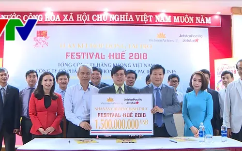 Lễ ký kết tài trợ nhà vận chuyển chính cho Festival Huế lần thứ X-2018