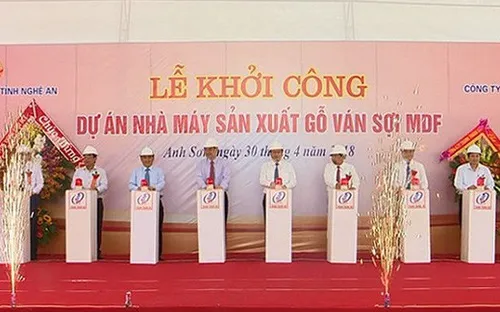 Phó Thủ tướng Vương Đình Huệ dự lễ khởi công nhà máy ván sợi MDF Nghệ An