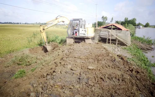 Xây kè chống sạt lở bảo vệ khu 2.600ha tại Đồng Tháp