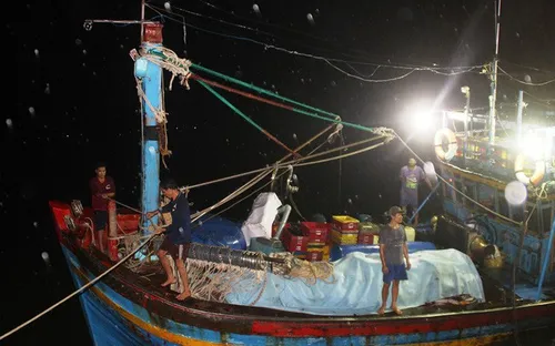 Cứu 10 ngư dân Bình Định gặp nạn trên biển