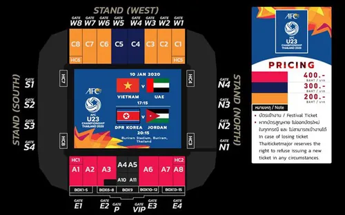Cách mua vé cổ vũ U23 Việt Nam ở Vòng chung kết U23 châu Á diễn ra tại Thái Lan