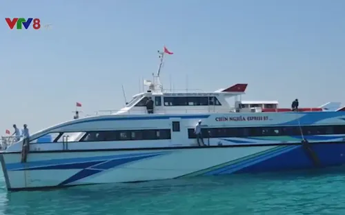 Tàu khách ​siêu tốc 2 thân tuyến Sa Kỳ - Lý Sơn chính thức đi vào hoạt động
