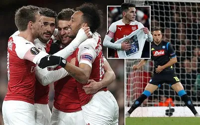 Kết quả lượt đi tứ kết Europa League: Arsenal 2 - 0 Napoli, Benfica 4 - 2 Frankfurt, Slavia Praha 0 - 1 Chelsea, Villarreal 1 - 3 Valencia