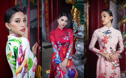 Hoa hậu Tiểu Vy khoe sắc mặn mà trong tà áo dài đón Tết