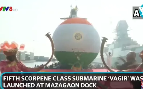 Ấn Độ hạ thủy tàu ngầm tàng hình hiện đại do Pháp thiết kế