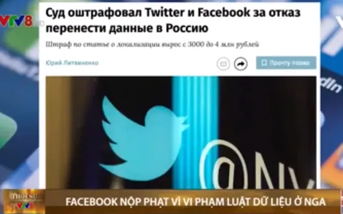 Facebook nộp phạt vì vi phạm luật dữ liệu ở Nga