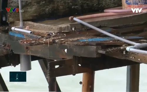 Triều cường uy hiếp hàng chục hộ dân