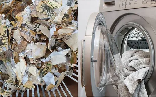 Sợ virus Corona, cho toàn bộ tiền vào máy giặt để... "rửa"
