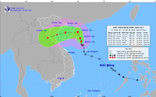 Bão số 7 hướng vào Vịnh Bắc bộ, cảnh báo gió mạnh, sóng lớn trên biển