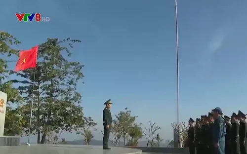 Lễ chào cờ tại cột mốc biên giới 3 nước Đông Dương