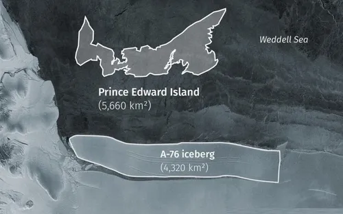 Tảng băng trôi lớn nhất thế giới vỡ ra từ thềm Nam Cực