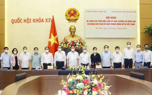 Tăng cường phối hợp giữa Quốc hội và Mặt trận Tổ quốc Việt Nam