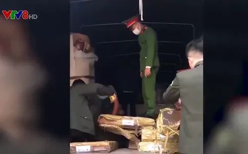 Công an Thanh Hóa bắt giữ xe tải vận chuyển gỗ lậu