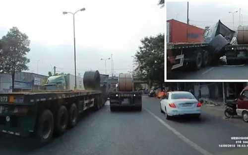 Đề xuất bổ sung quy định xử phạt xe chở cuộn thép nguy hiểm