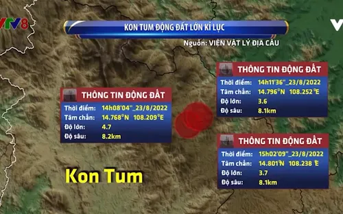 Động đất mạnh nhất từ trước đến nay ở Kon Tum