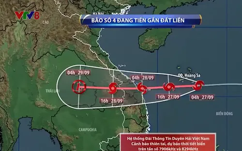 Cập nhật diễn biến bão số 4
