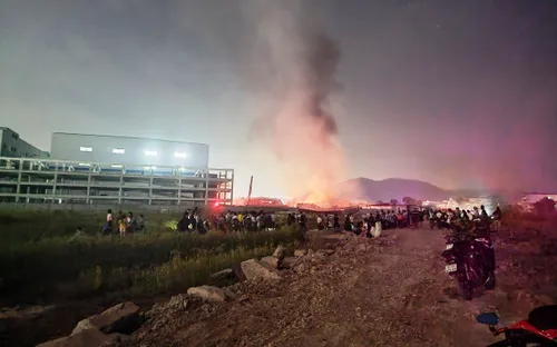 Cháy lán trại công nhân xây dựng khu công nghiệp, 1 người tử vong