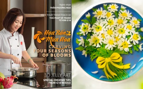 Nữ nghệ nhân bẻ cong kim y tế để vẽ muôn loài vào bánh thạch 3D