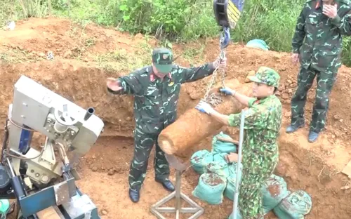 Xử lý thành công 02 quả bom còn sót lại sau chiến tranh