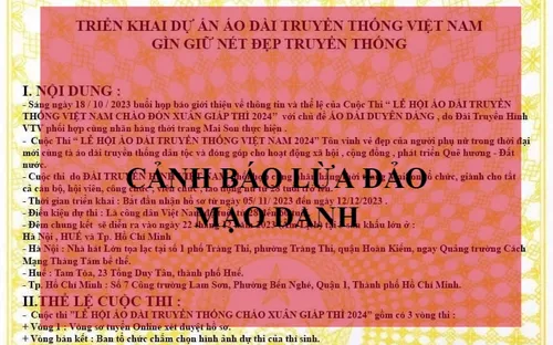 Cảnh báo giả mạo VTV tổ chức cuộc thi Lễ hội áo dài truyền thống Việt Nam