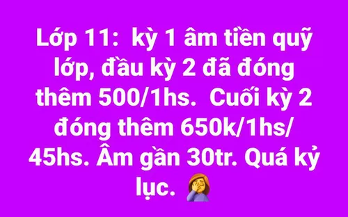 Nhà trường phản hồi bức xúc của phụ huynh về việc thu quỹ lớp "nhiều bất thường"