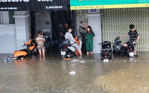 Mưa lớn khiến nhiều tuyến đường, hoa màu ngập sâu